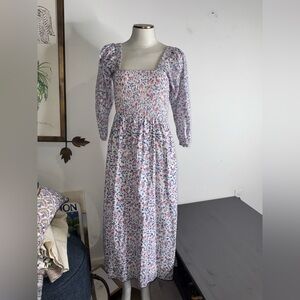 Madison Mathews Floral Midi Dress
